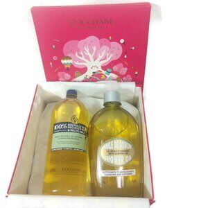 L'Occitane Almond Shower Oil & Refill Duo Set 16.9OZ / 500ML NIB